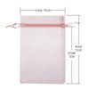 HRX Package 100pcs Blush Pink Organza Gift Bags, 4 x 6 inch Candy Mesh Drawstring Bags Jewelry Pouches for Christmas Wedding Baby Shower Party