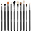 Duorime Silky 10Pcs Eyeshadow Makeup Brush Set Essential Eye Makeup Brushes Kit For Blending Eyeshadow, Eyeliner, Crease, Eyebrow Cosmetics Tool