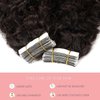 Jerry Curly Tape in Human Hair Extensions for Black Women 3B 3C Darkest Brown Soft Remy Human Hair Tape in Extensions Curly 14Inch 80g Invisible Double Sided Jerry Curly Hair Extensions 32Pcs