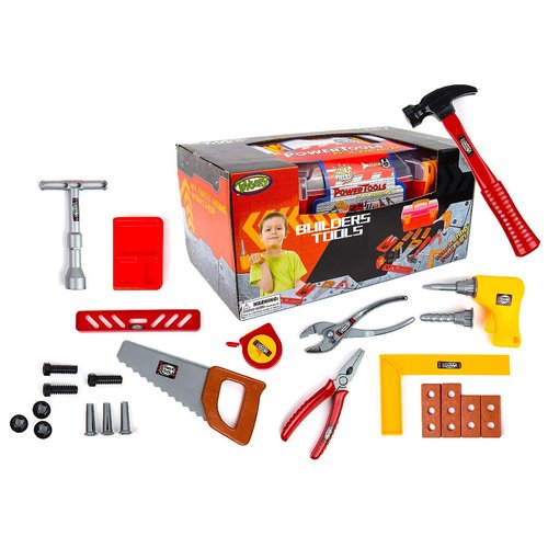 Toysery 24 Pieces Complete Kids Toy Tools Set - Fun Tool Box Kit For Kids, Toddlers with Handy Lightweight Suitcase - Educational Toy and Best Gift Idea