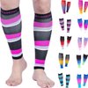 Doc Miller Calf Compression Sleeve Men and Women 20-30 mmHg, Shin Splint Compression Sleeve for Varicose Veins and Maternity 1 Pair ( Black Pink Gray White, Medium)