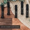 Decorative Coat Hooks For Wall Mount Set of 5 - Stylish and Sturdy Black Metal Double Hooks Are Perfect To Hang Your Jackets, Towels Or Hats - A Modern Addition To Any Farmhouse or Minimal Home Decor