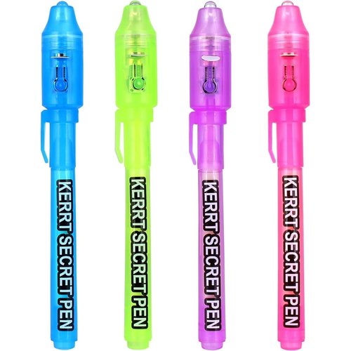 KERRT Invisible Ink Pen with UV Light Secret Message Pen Spy Pens Magic Invisible Markers Classroom Gifts for Students, Party Favors for Kids 8-12, Goodie Bag Stuffers for Kids