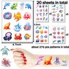 20 Sheets Ocean Animals Temporary Tattoos Stickers 270Pcs Under The Sea Life Tattoos Birthday Party Favors Decorations Supplies for Goodie Bags Fillers Exchange Gifts School Prizes Game Rewards