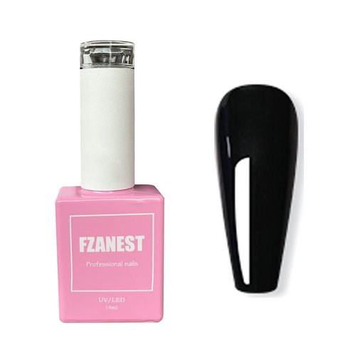 FZANEST Black Gel Nail Polish,15ml Fall Winter Gel Polish Nail Colors Soak Off UV LED Nail Art St...