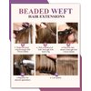 LaaVoo Beaded Weft Hair Extensions Human Hair Beaded Weft Extensions Balayage Human Hair Beaded Hair Extensions Ombre Darkest Brown to Light Brown 18inch 50g