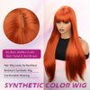 forfeels Long Orange Wig For Women 28 Inches Long Orange Ginger Synthetic Wigs Natural Looking Orange Synthetic Hair Wigs Straight Synthetic Wig With Bangs