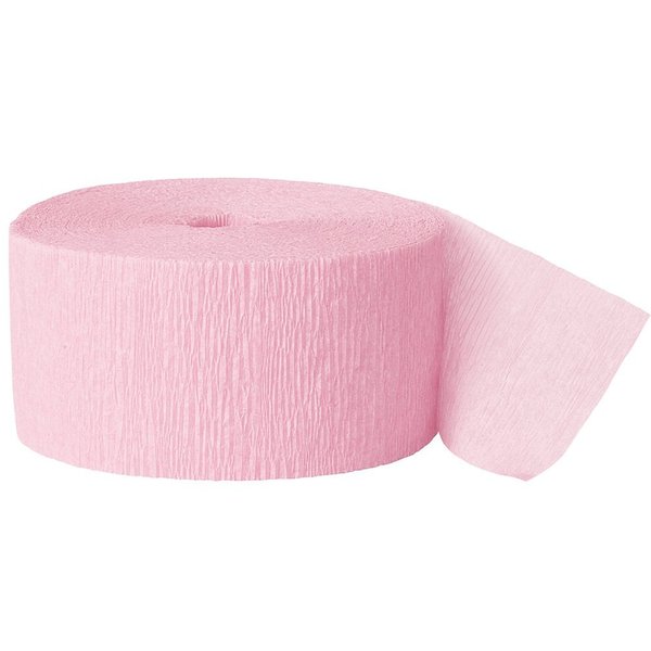 Unique Industries Crepe Paper Streamer, 81ft, Pastel Pink