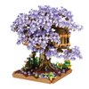 BDYDT Purple Cherry Blossom Bonsai Tree Building Blocks Set,（1443 Pieces） Flower Treehouse Model Mini Building Block Toys,Tree House Model Toys Gifts for Kid and Adult