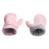 Baby Toddler Mittens Boys Girls Winter Outdoor Gloves Kids Easy-On Fleece Warm Mittens Pink Rose Khaki 3 Pairs M（1-2 years）