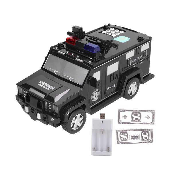 NDNCZDHC Newest Armored Car Money Piggy Bank Electronic Educational Auto Password Cash Bank Toy Car Toy Cash Register for Kids 8-12