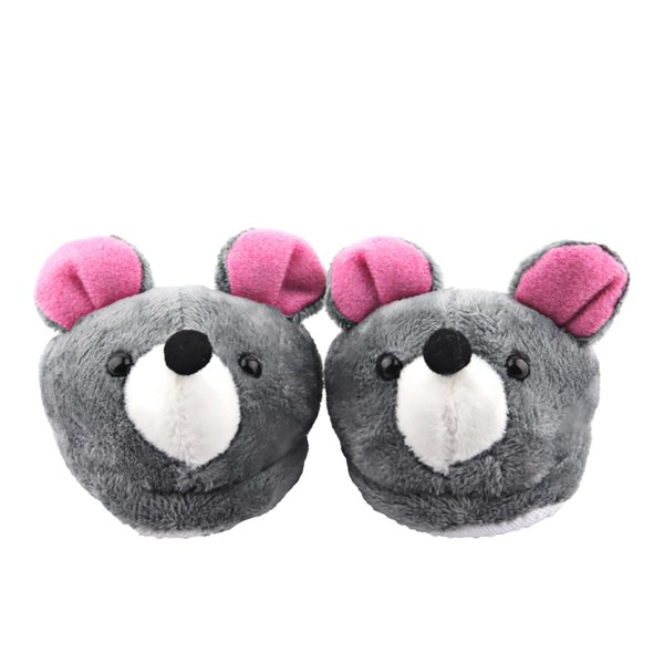 AugFrog 1 Pair Doll Shoes Suitable for 18 Inch Dolls, Cute Fashion Doll Accessories, Doll Slippers with Cartoon Animal Appearance Design, Birthday Gift for Children - Gray Mouse