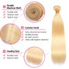 613 Straight Bundles Human Hair 8A Grade Brazilian Blonde Straight Human Hair Weave 3 Bundles 16 16 16 Inch Unprocessed Virgin Hair Extensions