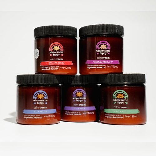 Wholesome Hippy Naturals Daytime Focus magnesium and vitamin D Calm Cream 4oz – (Bergamot Orange)