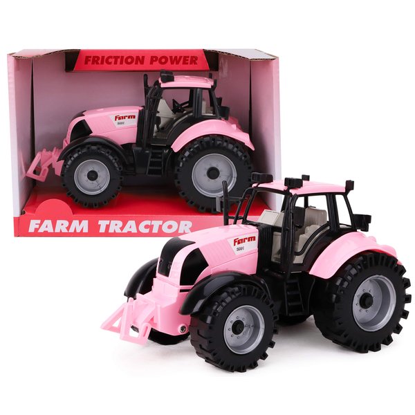 Toyland® Friction Powered Farm Tractor with Opening Bonnet (Pink)