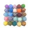 Alenybeby 30pcs 17mm Silicone Polygon Pearl Beads for Pen Silicone Geometric Icosahedron Shape Beads Hexagon Bulk Bead for Keychain DIY Mom Woman Lanyards Craft Jewelry Making
