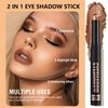 Mefyhtune Champagne Eyeshadow Stick, Cream Smooth Shimmer Single Eyeshadow Pencil, High Pigmented Eye Shadow Brightener Stick, Hypoallergenic Waterproof Long Lasting Eye Highlighter Stick(10#)