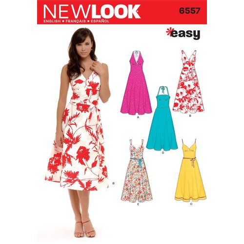 New Look Sewing Pattern Misses Dresses, Size A (8-10-12-14-16-18)