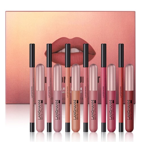 FantasyDay 12Pcs Long-Lasting Matte Nude Lip Gloss Lipstick Lip Plumping Makeup Gift Set for Girls and Women, Waterproof Lipglosses Lip Stain Liquid Lipcolor - Highly Pigmented Color and Instant Shine
