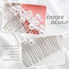 Geosar Wedding Hair Accessories, Hair Clip Set of 9 including Pearl Hair Comb and Pearl Hair Pins for Brides, Bridesmaids, Women (Elegant Style, Silver)