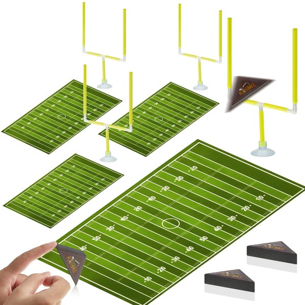 4 Sets Mini Flick Football Games Desktop Football Games Mini Table Top Sports Games with Foam Footballs Goal Post and Cards Finger Toys Office Indoor Sports Party Favors Fans Release Pressure (Yellow)