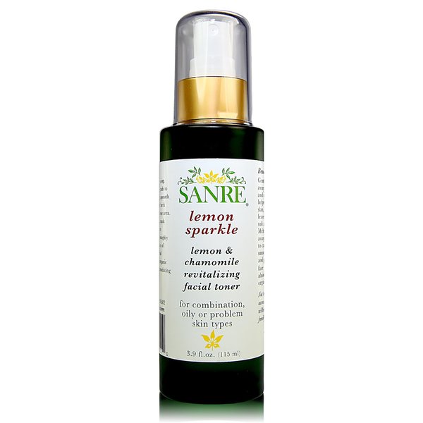 SanRe Organic Skinfood - Lemon Sparkle - Organic Lemon and Chamomile Revitalizing Facial Toner For Oily/Combination to Acne Prone Skin