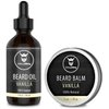 Striking Viking Beard Oil and Balm - Leave in Beard Conditioner - Tames, Styles, Softens, and Moisturizes Beards and Mustache - Made with All Natural and Organic Argan and Jojobo Oils, Vanilla