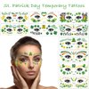 NALoRa St. Patrick's Day Temporary Tattoos, 10 Set Shamrock Face Tattoo Stickers Irish Saint Patrick's Day Stickers Party Supplies Decoration Green Clover Tattoos for St. Patrick's Day Parade