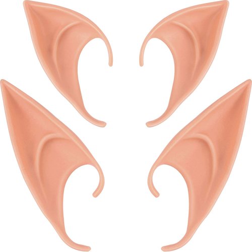 BBTO 2 Pairs Halloween Latex Elf Ears Cosplay Masks Fairy Gnome Ears, Nature Color