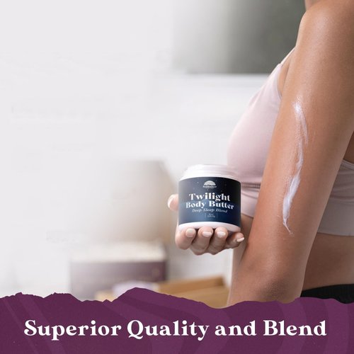 PURPLE CANYON Twilight Deep Sleep Whipped Body Butter 8oz | Lavender Chamomile Night Cream with Magnesium & Melatonin | Hydrating Body Lotion for Skin Care