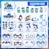 LXlucktim Shark Party Decorations, 147 Pcs Shark Birthday Party Decorations Supplies for Girl - Backdrop, Toppers, Tablecloth, Centerpieces, Hanging Swirl, Shark Glasses, Shark Sign