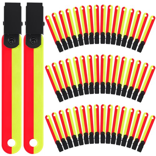 Copkim 24 Pcs High Visibility Trail Markers for Tree Reflective Trail Markers Trail Markers with Clips Hunting Reflector Trail Markers for Tree Stand Hunting Outdoor Hiking Hunting Camping