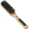KENT PF06 Natural Wood Boar Bristle Brush - Straightening and Styling Brush for Short to Medium Length Hair, Travel and Smoothing Brush
