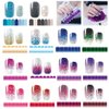14 Sheets Nail Stickers Glitter Gradient Color Shine Full Wraps Polish Stickers Decal Strips Self-Ashesive Nail Art Sets for Women Girls
