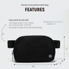 Black Belt Bag with Adjustable Strap, Pander Nylon Mini Fanny Pack for Outdoors Workout Traveling Casual Running Cycling, 1L