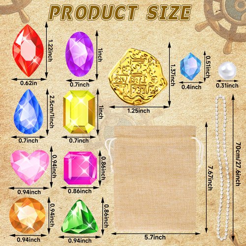 MARFOREVER Pool Toys Pirate Treasure Gems and Gold Coins, 246 Pcs Fake Coins Plastic Gems Jewels Playset for Summer Sand Beach Bath Toys Halloween Pirate Adventure Party Favors Decorations