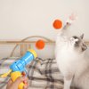 lasuroa 2pcs Cat Toy Balls Launcher, Interactive Cat Toy Ball with 30 Soft Pom Pom Balls Kitten Toys Cat Toys for Indoor Cats for Training Playing Pet Supplies