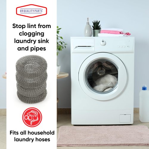 12 Pieces Lint Traps Washing Machine Quality Snares for Laundry and Rust Proof Stainless Steel Mesh with Ties Hose Filter Screen Sock Catcher