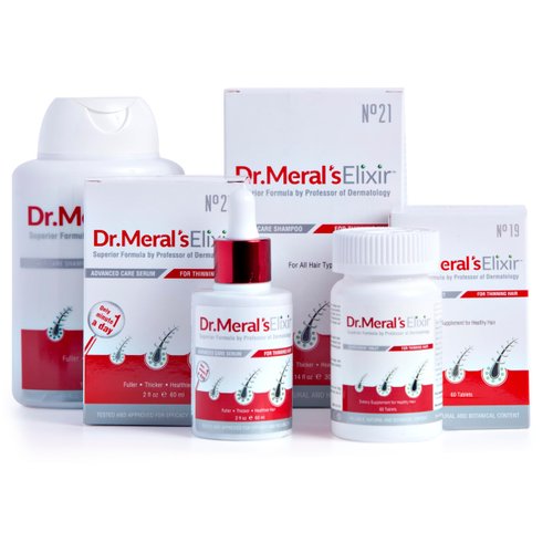 Dr. Meral's Elixir - Complete Hair Growth Kit: Hair Growth Serum, Hair Loss Shampoo, Biotin Supplement for Thinning Hair - DHT Blocker, Delivers Hair Vitamins, Stimulates Hair Regrowth for Men & Women
