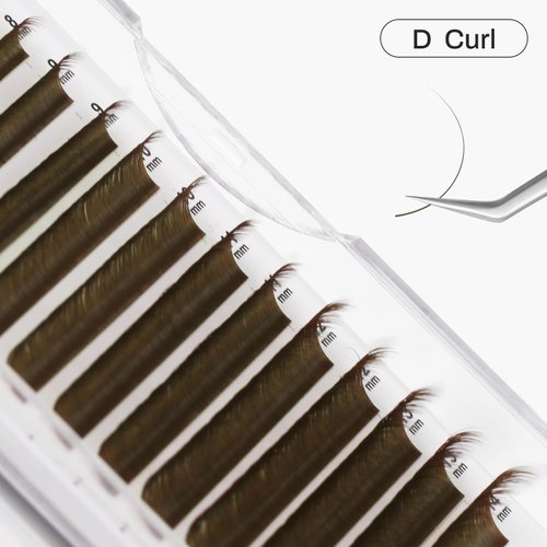 NATUHANA Colored Eyelash Extensions 0.07mm D Curl 8-14mm Mixed Tray Color Lash Supplies Individual Classic Colorful Lash Extensions Dark Brown Volume Lash Extensions (Brown;0.07 D, 8-14 MIX)