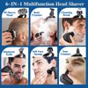 2023 9D Electric Head Shaver for Bald Men, Upgraded 6-in-1 Head Shaver for Bald Men, Waterproof Wet/Dry 6-In-1Grooming Kit Electric Shaverfor Men, Rechargeable Bald Head Razor for Home&Travel