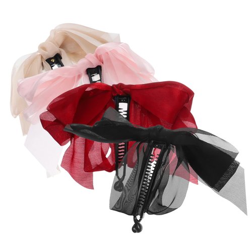Beavorty Decorative Vintage Bows, Curly Banana Clips, and Hair Accessories (Random Color)