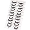 Losha Lashes Spiky False Eyelashes 16mm Wispy Manga Lashes Natural Wet Look 10 Pairs Reusable Fake Eye Lashes Pack (01)