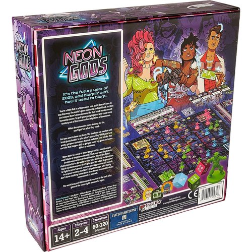 Neon Gods Board Game - Join a Dystopian Street Gang! Cyberpunk Sci-Fi Adventure Game, Strategy Game for Kids & Adults, Ages 14+, 2-4 Players, 30-120 Min Playtime, Made by Plaid Hat Games