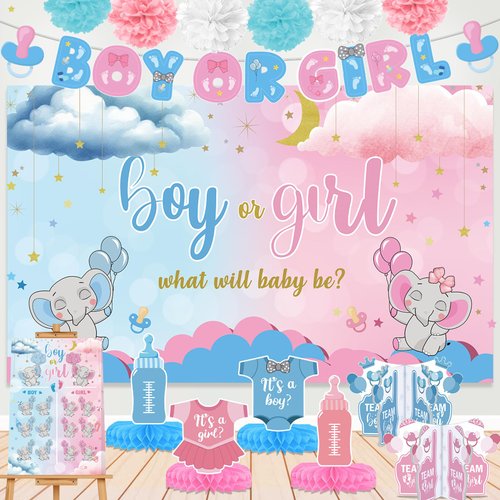 Baby Gender Reveal Decorations Boy or Girl Gender Reveal Banner for Gender Reveal Party Decorations Gender Reveal Backdrop Boy or Girl Gender Reveal Party Supplies