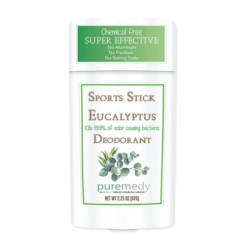 Puremedy All Natural Deodorant for Women, Men, Teens, Aluminum, Baking Soda and Chemical Free, Long-Lasting Stay Fresh Formula, Sport Stick Eucalyptus 2.25 oz. (Pack of 1)