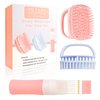 DUAIU Hair Oil Applicator with 2PCS Hair Scalp Massager, Silicone Root Comb Applicator Bottle and Silicone Shampoo Brush Set, Scalp Scrubber Hair Oil Bottle for Hair Dye and Hair Care