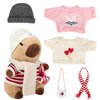 Capybara Plush with 10 Pcs Capybara Costume Fall and Winter Style Dress Up,Christmas Plush, Christmas Set Capybara Backpack Decoratio, Capybara Stuffed Animal Birthday Gifts for Boys and Girls(Daily )