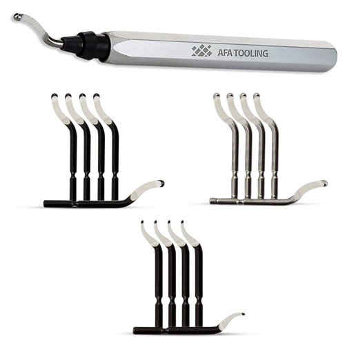 AFA Tooling - Deburring Tool with 16 High Speed Steel Swivel Blades - Works on Metal, Resin, PVC Pipes, Copper, Plastic and 3D Printed Edges - Plumbing & 3D Printing Burr Removal Reamer Tool