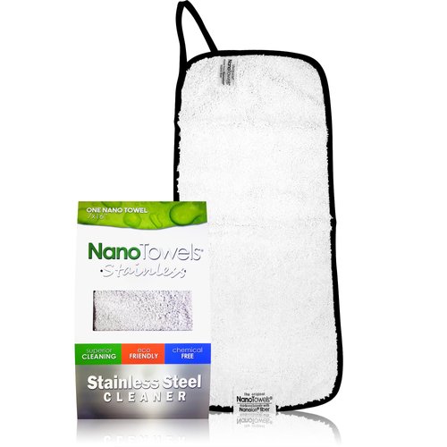 Nano Towels Stainless Steel Cleaner 3-PACK | The Amazing Chemical Free Stainless Steel Cleaning Reusable Wipe Cloth | Kid & Pet Safe | 7x16 (3 pcs)